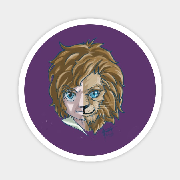 Liber Lion Magnet by Chaeros Arts